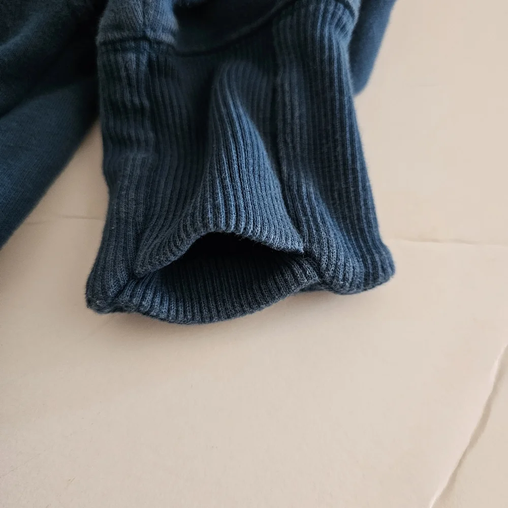Athleta Cozy Karma Funnel Neck Sweatshirt XS Blue Pockets